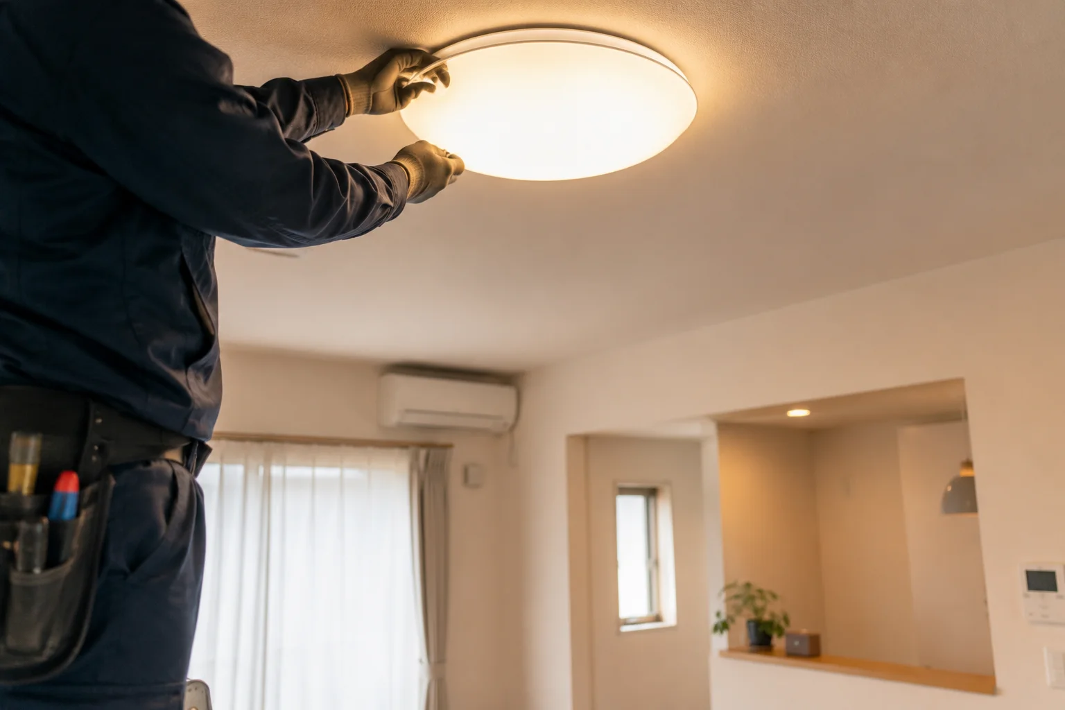 LED照明とスイッチ交換の施工イメージ